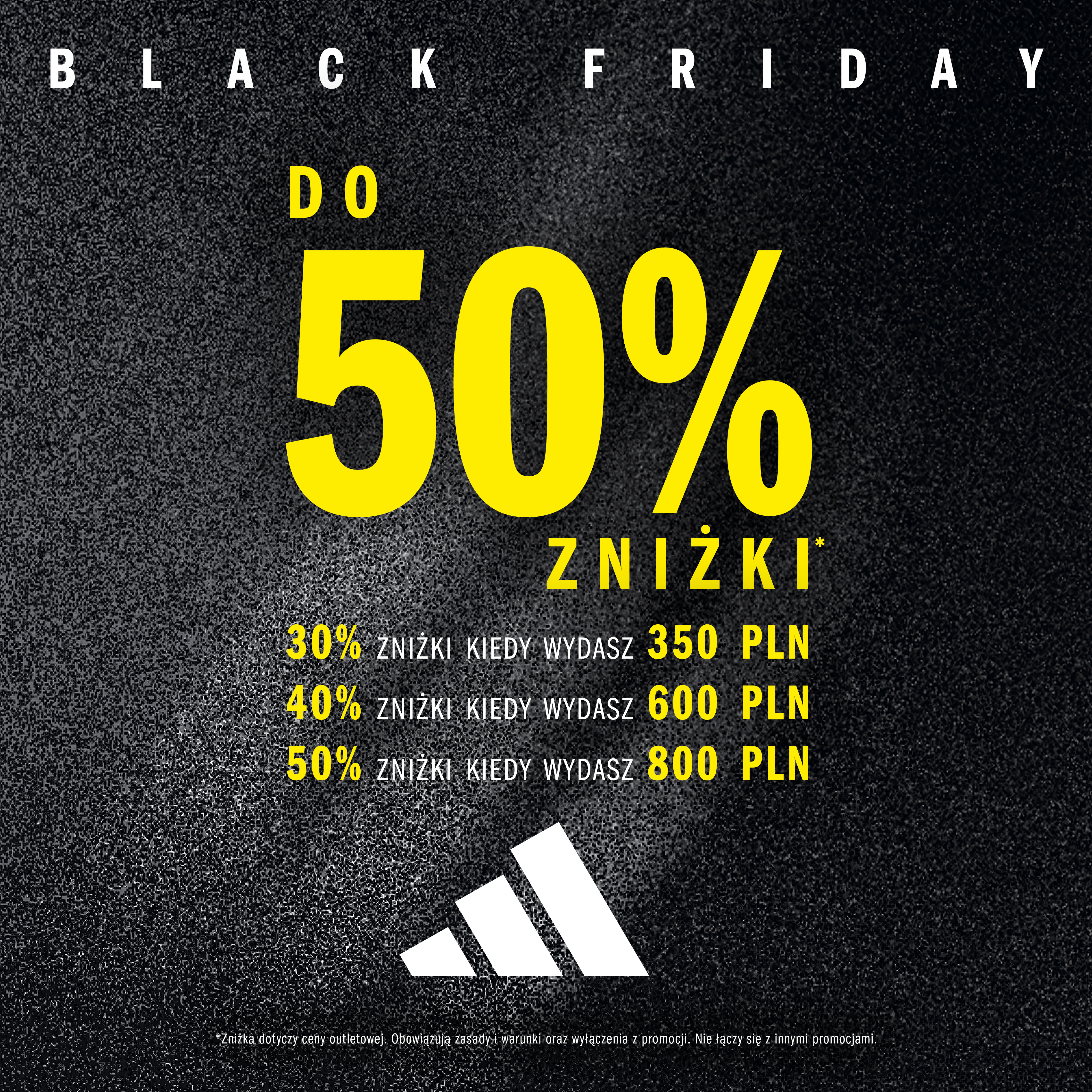 tekst promocji na czarnym tle