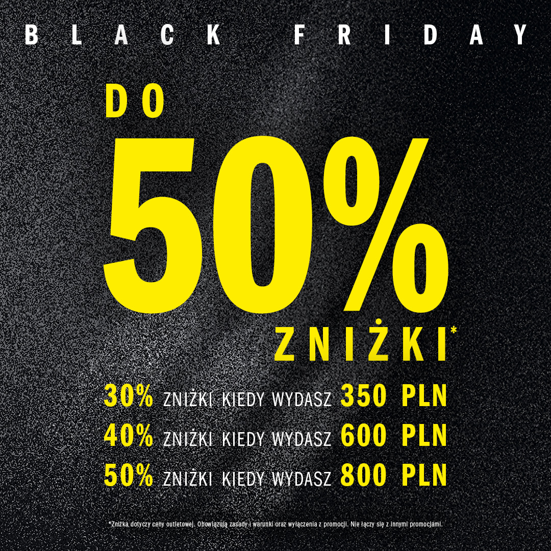 tekst promocji na czarnym tle