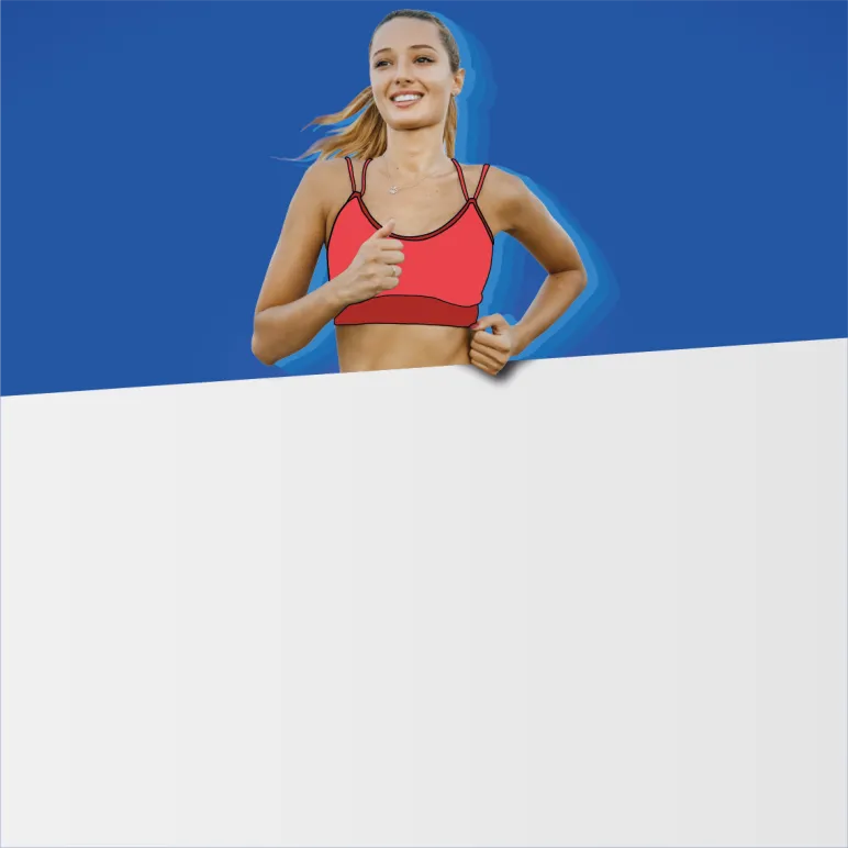 biegaczka w różowym staniku sportowym