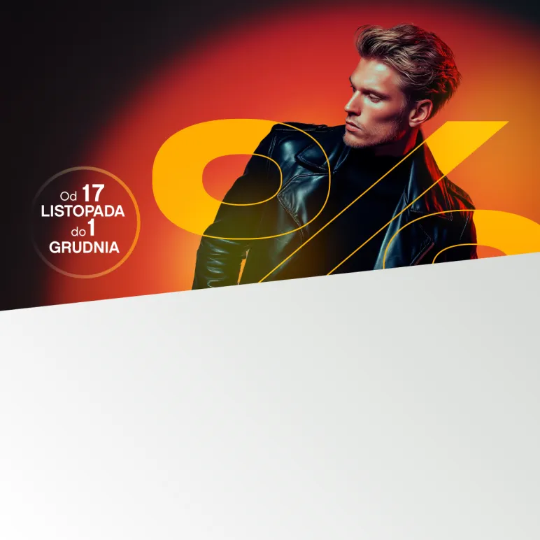 mężczyzna ubrany na czarno patrzy w lewo 